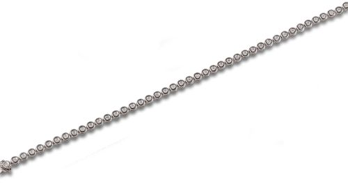 PULSERA RIVIERE DE DIAMANTES, EN ORO BLANCO