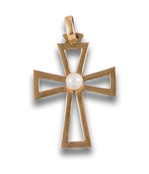 CRUZ EN ORO CON PERLA
