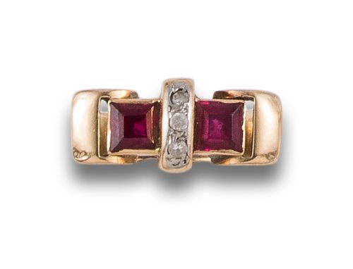 SORTIJA EN ORO CON RUBÍES Y DIAMANTES