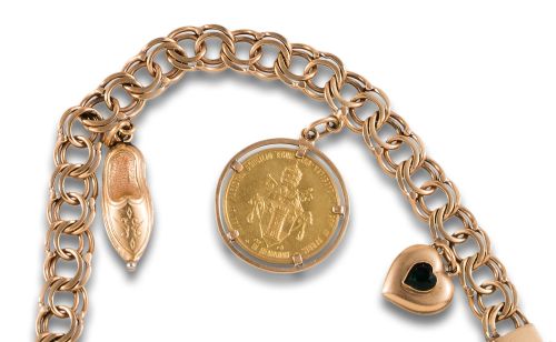PULSERA EN ORO CON COLGANTES