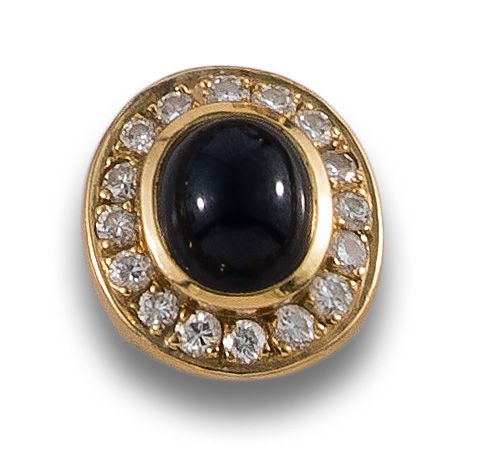 COLGANTE DE ZAFIRO Y DIAMANTES, EN ORO AMARILLO