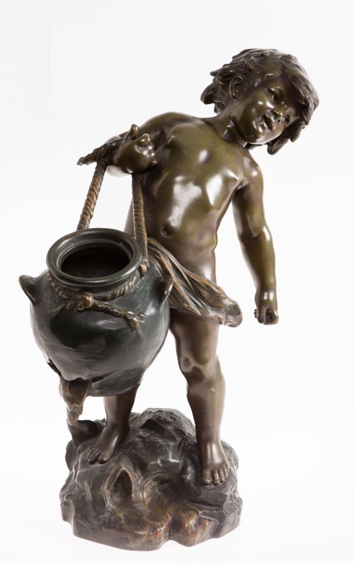 "Niño con cántaro de agua", Francia, ffs.S.XIX