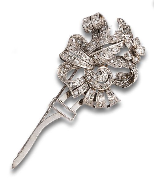 BROCHE CLIP DE DIAMANTES EN ORO