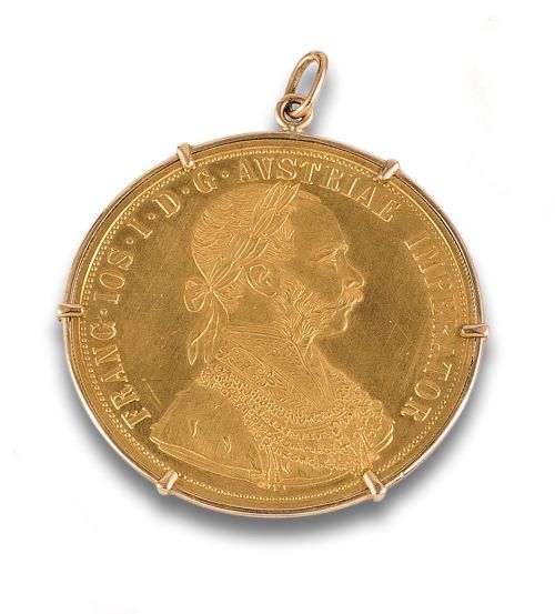 COLGANTE MONEDA DE 4 DUCADOS DE FRANCISCO I DE AUSTRIA