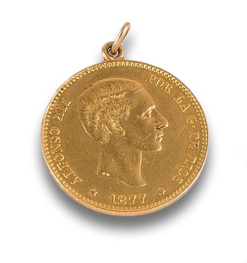 COLGANTE MONEDA DE 25 PTS EN ORO