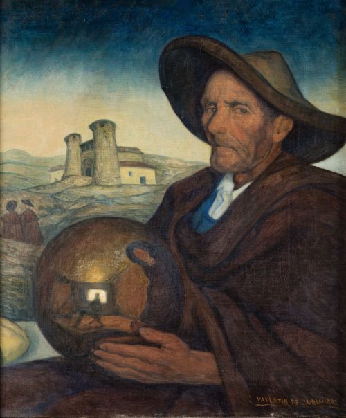 VALENTÍN DE ZUBIAURRE, "Campesino", Óleo sobre lienzo