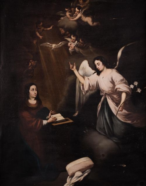 SEGUIDOR DE BARTOLOMÉ ESTEBAN MURILLO, "La Anunciación", Ól