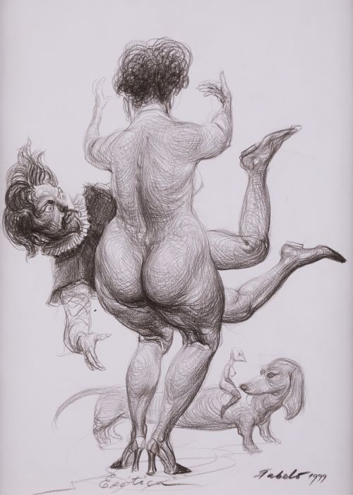 ROBERTO FABELO, "Erótica", 1999, Lápiz sobre papel
