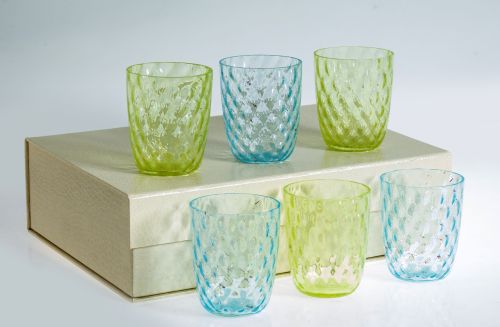 6 Vasos de cristal de Murano