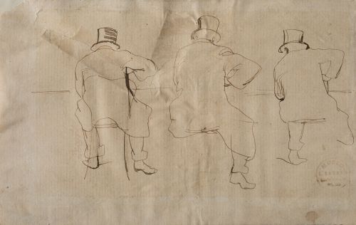 LAUREANO  BARRAU BUÑOL, "Estudio de caballero de espaldas e