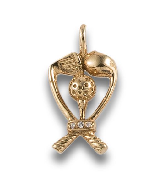 COLGANTE EN ORO CON DETALLES DE DIAMANTES