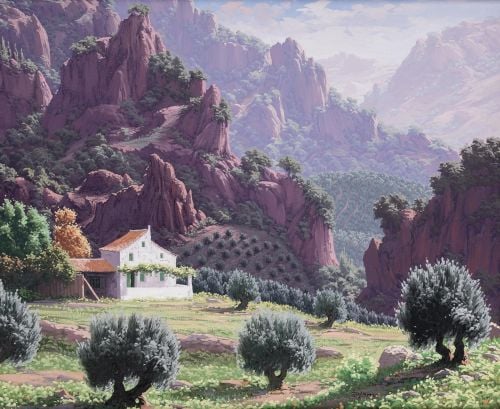 MANUEL ÁLAMO, MANUEL ÁLAMO ( / 20th century) "Landscape wit