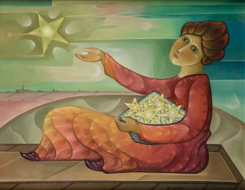 JOAN BROTAT, "Cazando estrellas", Óleo sobre lienzo