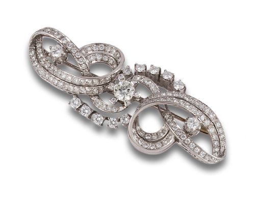 BROCHE EN ORO BLANCO DE CON DIAMANTES