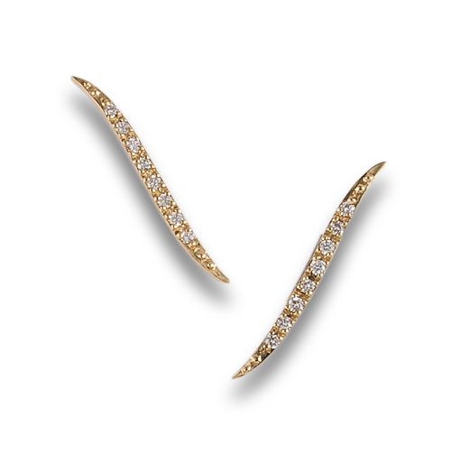 PENDIENTES TREPADORES DE DIAMANTES, EN ORO AMARILLO