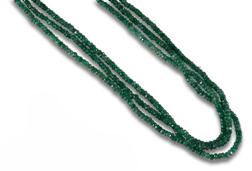 THREE-STRAND EMERALD NECKLACE