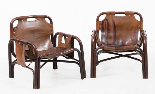 Pareja de butacas modelo "Safari" de Tito Agnoli, Italia, a