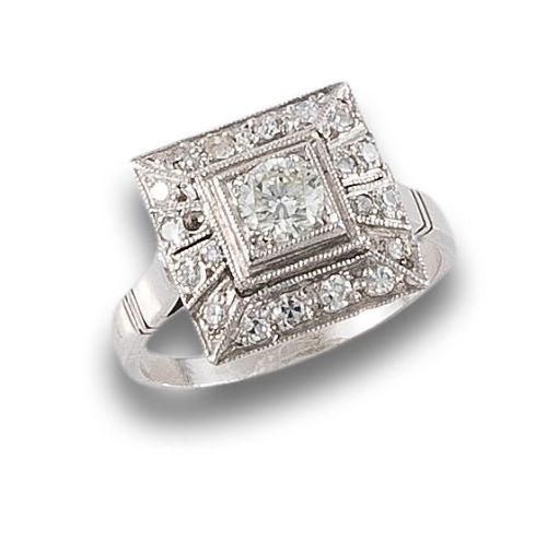 SORTIJA ESTILO ART DÉCO DE DIAMANTES EN PLATINO