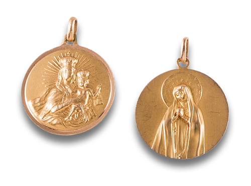 LOTE DE DOS MEDALLAS EN ORO
