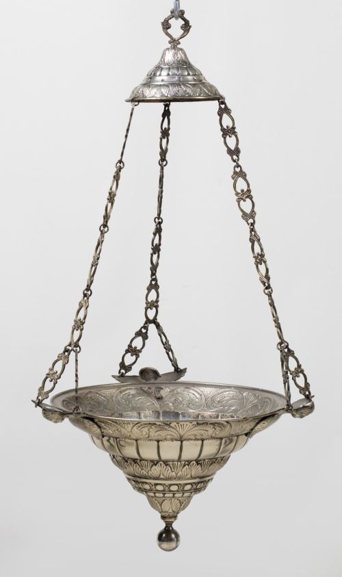 Silver-plated votive lamp, Spain, 19th century