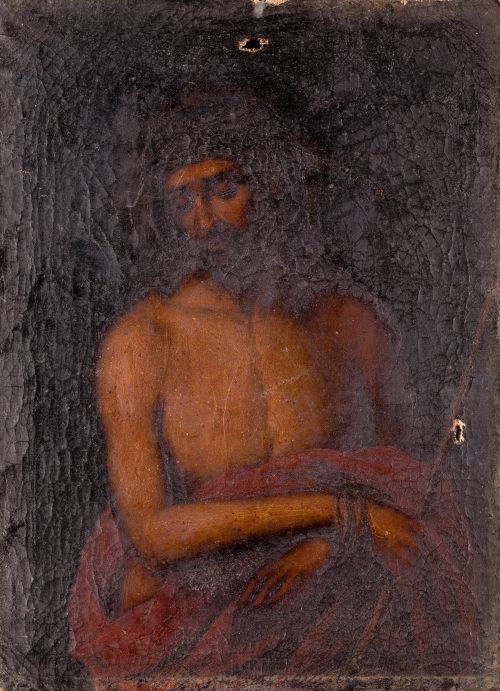 ESCUELA ESPAÑOLA, "Ecce Homo", Óleo sobre lienzo.