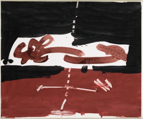 MANUEL MILLARES, "Boceto para alfombra", Tintas sobre papel