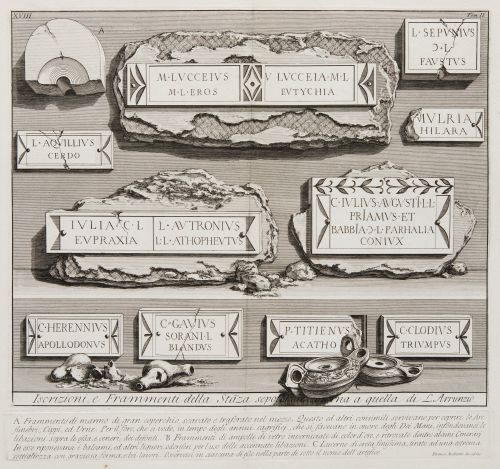 GIOVANNI-BATTISTA PIRANESI, "Iscrizioni e Frammenti" , Tres
