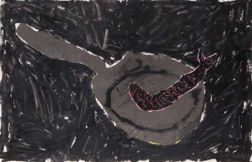 MIQUEL BARCELÓ, "Sin título", 1983, Técnica mixta y collage