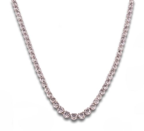 GARGANTILLA RIVIERE DE DIAMANTES, EN PLATINO