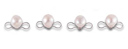 BOTONADURA DE PERLAS, EN ORO BLANCO