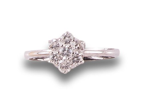 DIAMOND FLOWER RING, IN WHITE GOLD