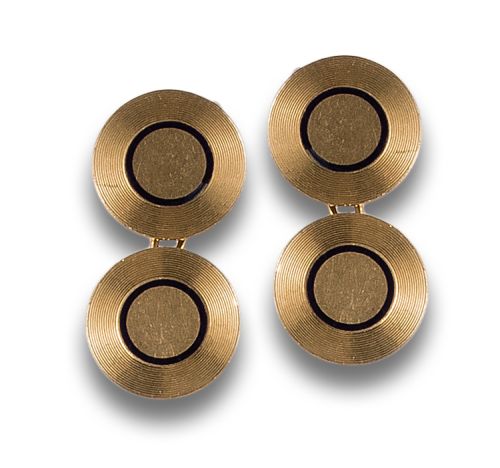 GEMELOS EN ORO Y ESMALTE