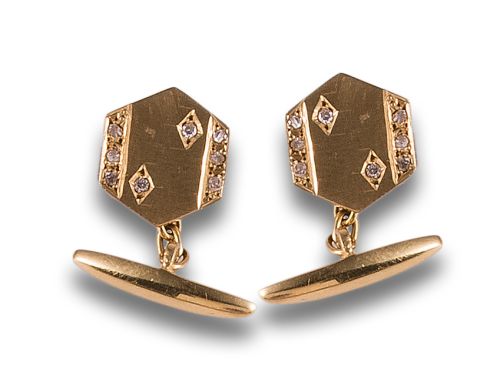 GEMELOS EN ORO CON DIAMANTES