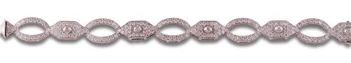 PULSERA DE DIAMANTES, EN ORO BLANCO