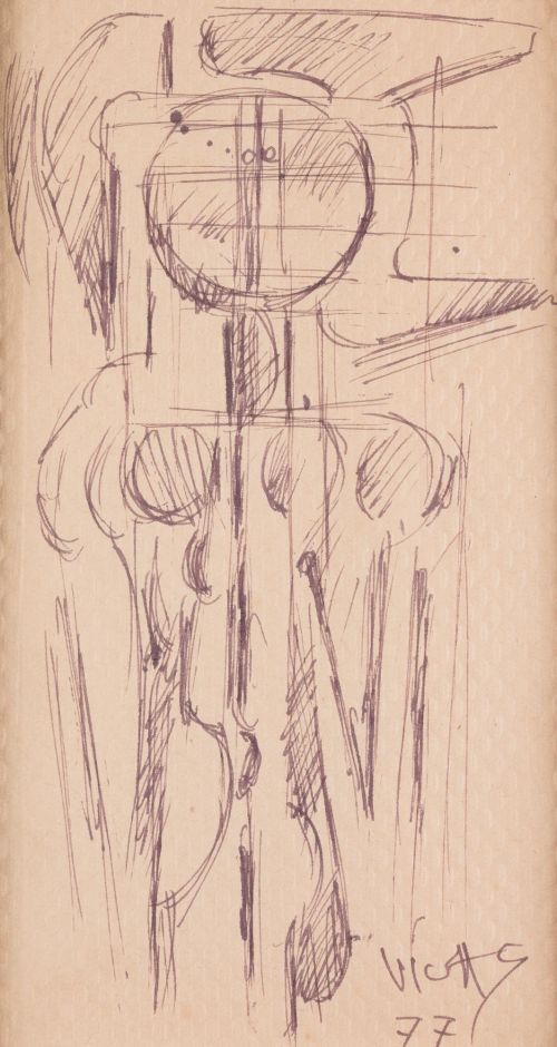 OSWALDO VIGAS, "Composición", 1977, Tintas sobre papel