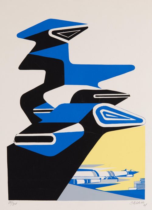 ANGEL ORCAJO, "Sin título", 1971, Serigrafía sobre papel