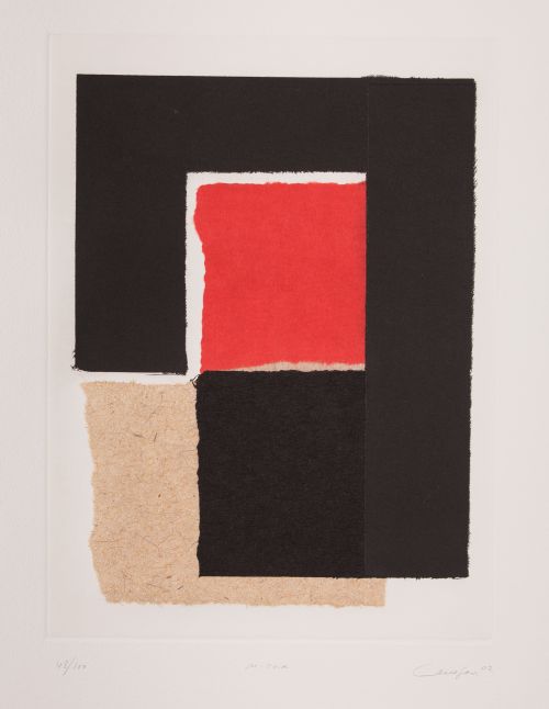 RAFAEL CANOGAR, "Mitra", 2002, Aguafuerte y collage sobre p