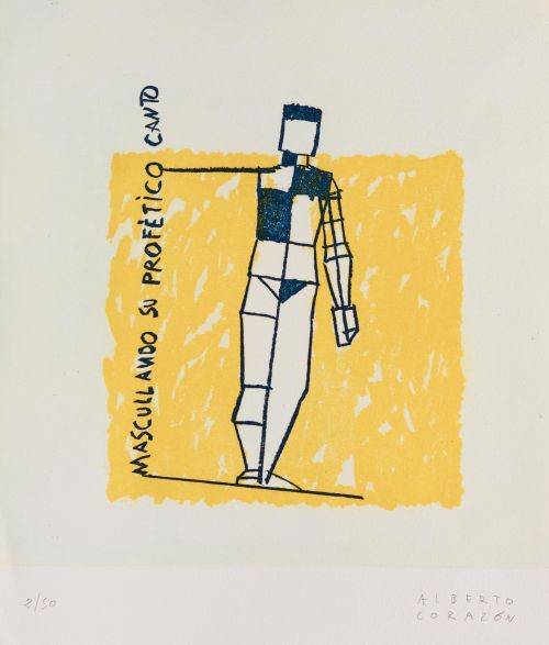 ALBERTO CORAZÓN, "Mascullando su profético canto", Grabado