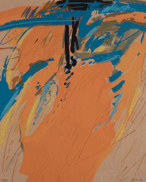 JOAQUIN MICHAVILA ASENSI, "El llac naranja", Litografía sob