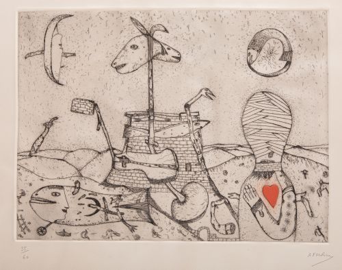 ANTONIO FERNÁNDEZ MOLINA, "Composición", Grabado