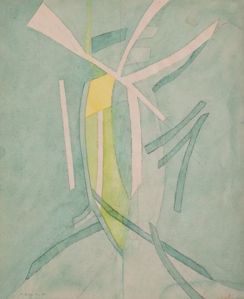 ANDRÉ BEAUDIN, "Libellule", 1972, Acuarela y grafito sobre 