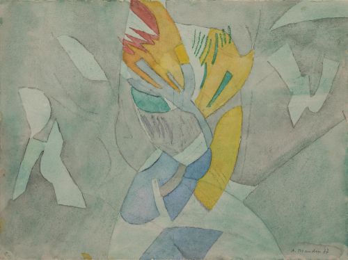 ANDRÉ BEAUDIN, "Fleur d&#39;hervs", 1977, Acuarela y grafito so