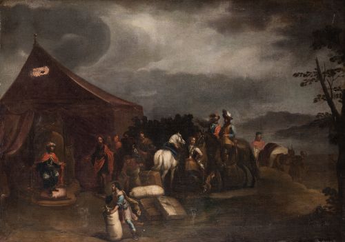 ESCUELA ESPAÑOLA, "La venta de José por sus hermanos", Óleo