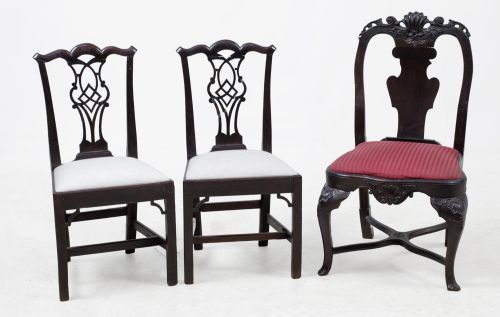 Pair of Chippendale style chairs, 19th century