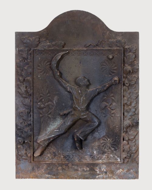 Iron fireplace plaque, northern Spain, 20th century