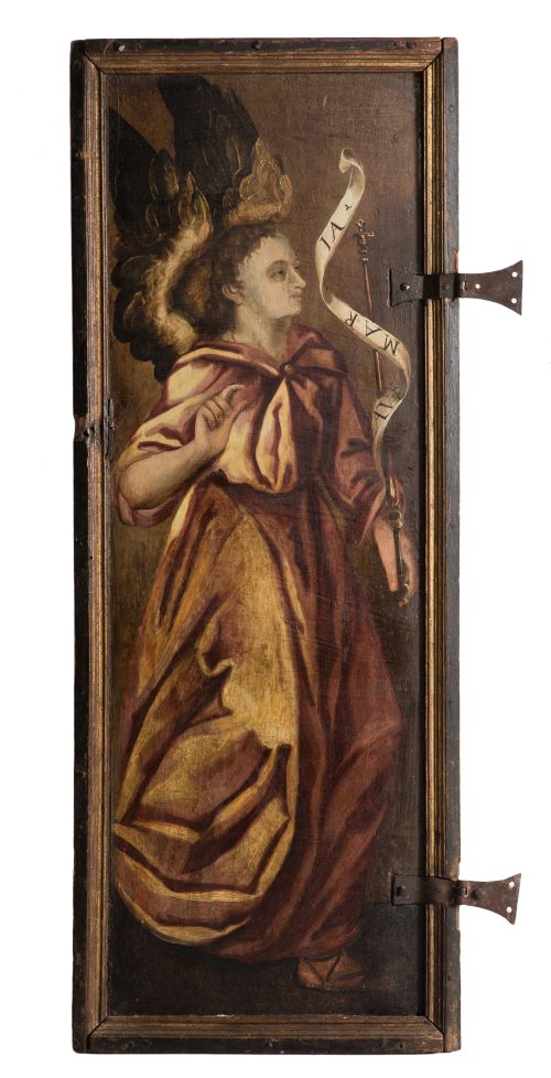 ESCUELA ESPAÑOLA, "Puertas de un tríptico con la Anunciació