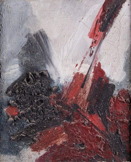 MANUEL  MAMPASO, "Composición", 1964, Técnica mixta sobre l