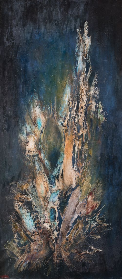 FEDERICO DE ECHEVARRIA, "Noche azul", Óleo sobre lienzo