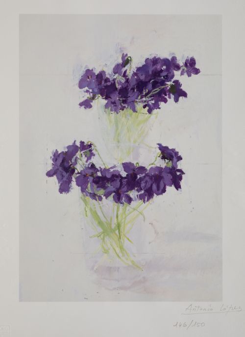 ANTONIO LOPEZ GARCIA, "Violetas", Estampación digital