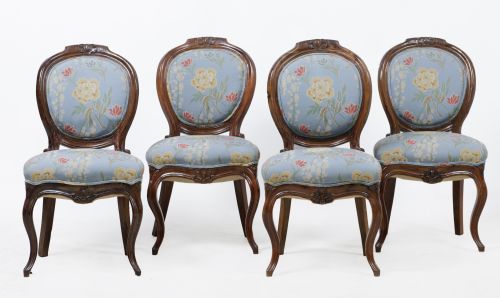 Cuatro sillas isabelinas, España, S. XIX